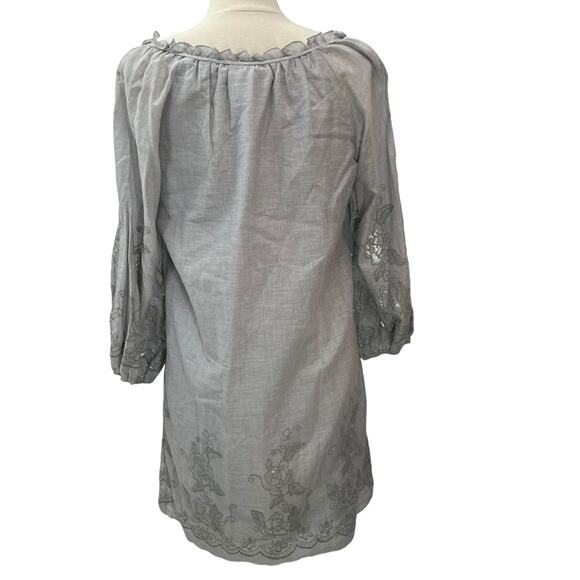 NURTURE NWT $129 Lightweight Grey Sequin Embroidered Dress SZ LG - Picture 3 of 15